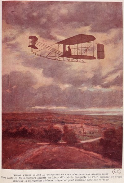 Wilbur Wright During His Record Breaking Night Flight at Camp d